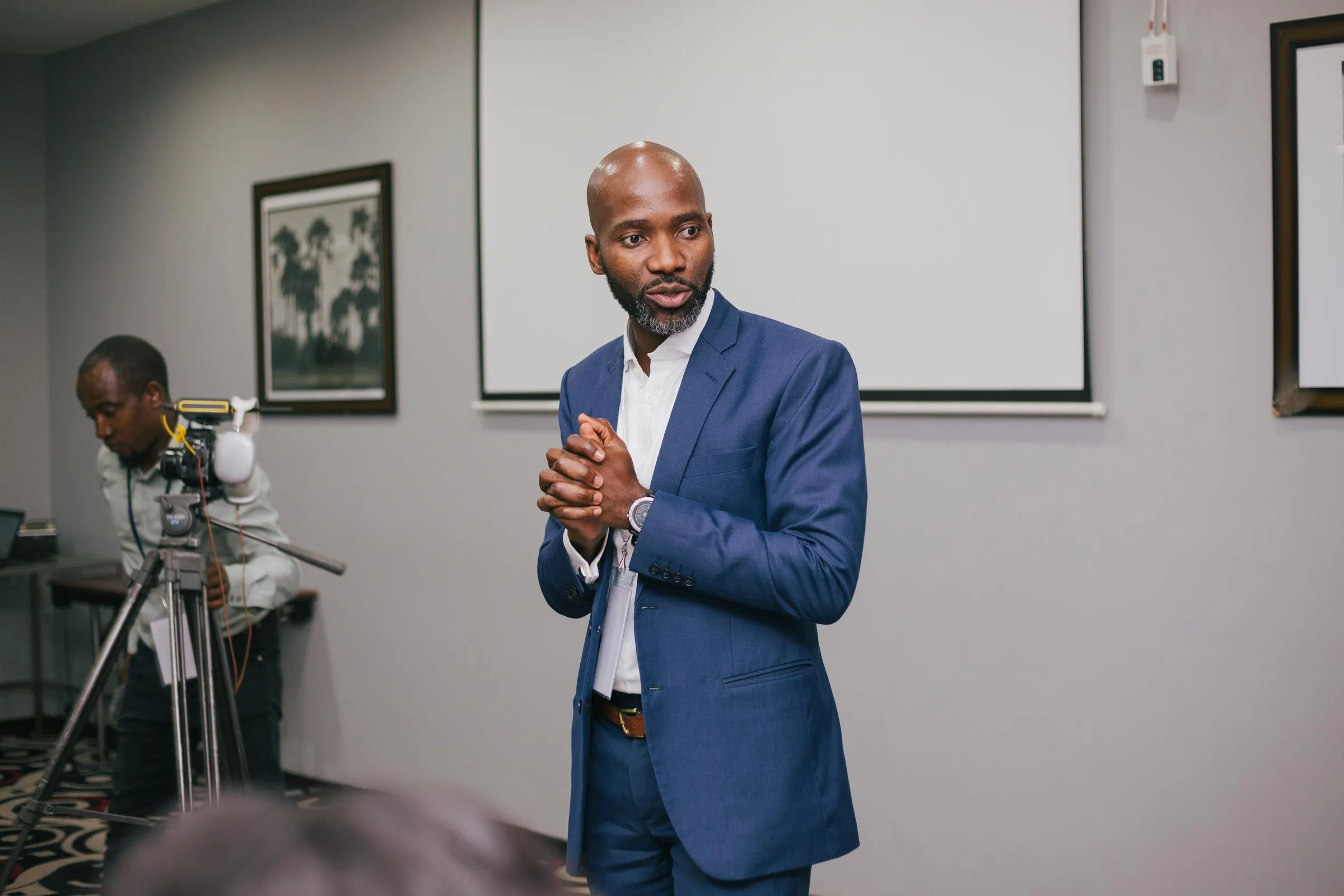 Evans Chinembiri speaking at a policy session